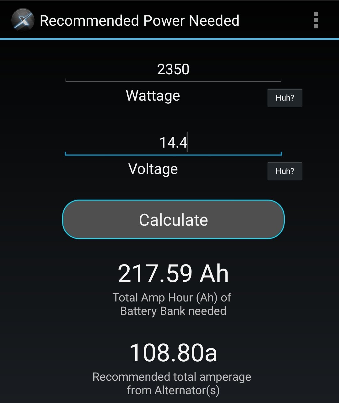 What size high output Alternator and secondary battery do I need